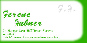 ferenc hubner business card
